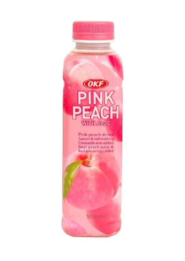 [OKF] Pink Peach with Aloe Sparkling สปาร์คกลิ้ง รสพีช ผสมว่านหางจระเข้ 500ml.