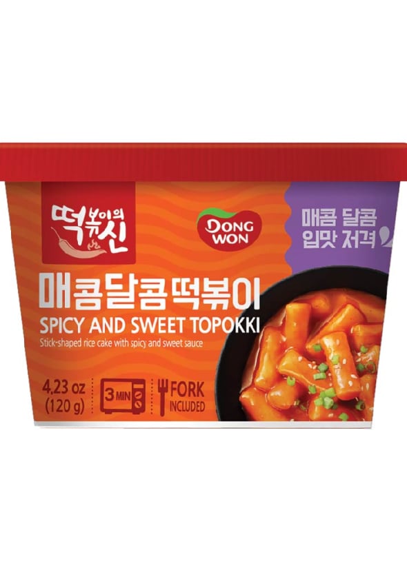 [DONGWON]  Topokki Cup  Spicy and Sweet ต๊อกป๊อกกิ รสเผ็ดหวาน  ตราดงวอน (แบบถ้วย)  120g.