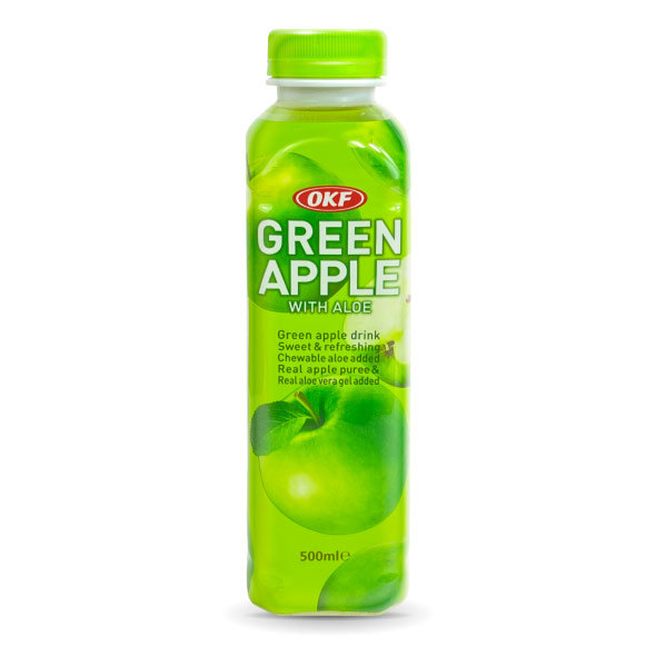 [OKF] Green Apple with Aloe Sparkling สปาร์คกลิ้ง รสกรีนแอปเปิ้ล ผสมว่านหางจระเข้ 500ml.