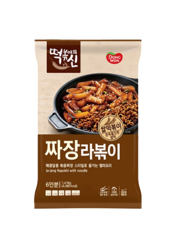 [DONGWON] Jjajang with Noodle จาจัง ราป๊อกกิ ต๊อกป๊อกกีบะหมี่ผัดซอสถั่วดำ  ตราดงวอน  (แบบแพ็ก) 327g.