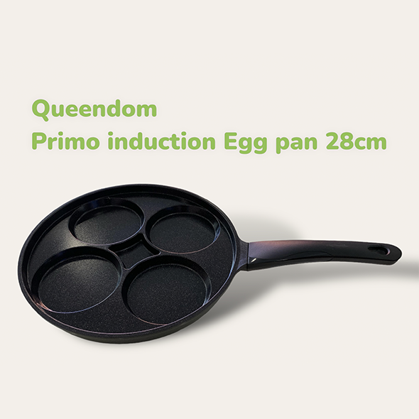 QUEENDOM / Primo induction 4 Egg Pan 28cm  กระทะ ทอดพร้อมกัน  แม่เหล็กไฟฟ้า 4 หลุม 