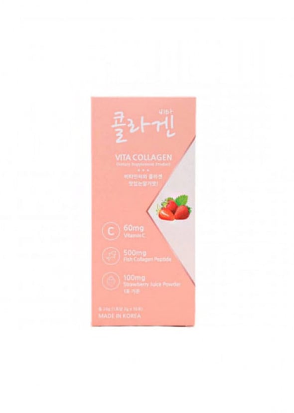 [MEMBERK] Vita Collagen Strawberry คอลลาเจนเปปไทด์จากปลา 500 mg รสสตรอว์เบอร์รี 10 ซอง