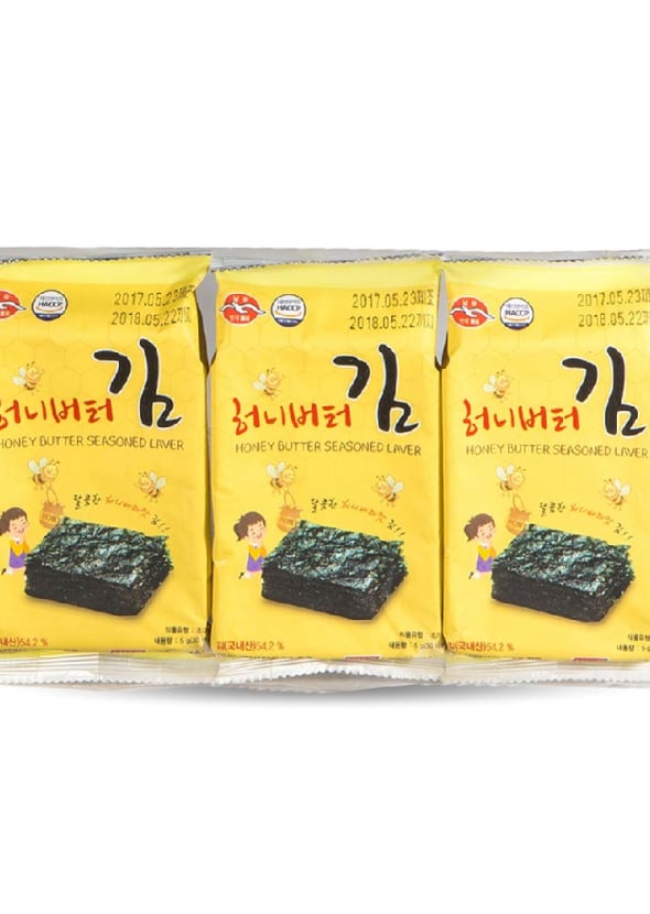 [NAMKWANG] Honey Butter Seaweed สาหร่ายปรุงรส รสเนยผสมน้ำผึ้ง  ตรานัมควัง 5g*3ea