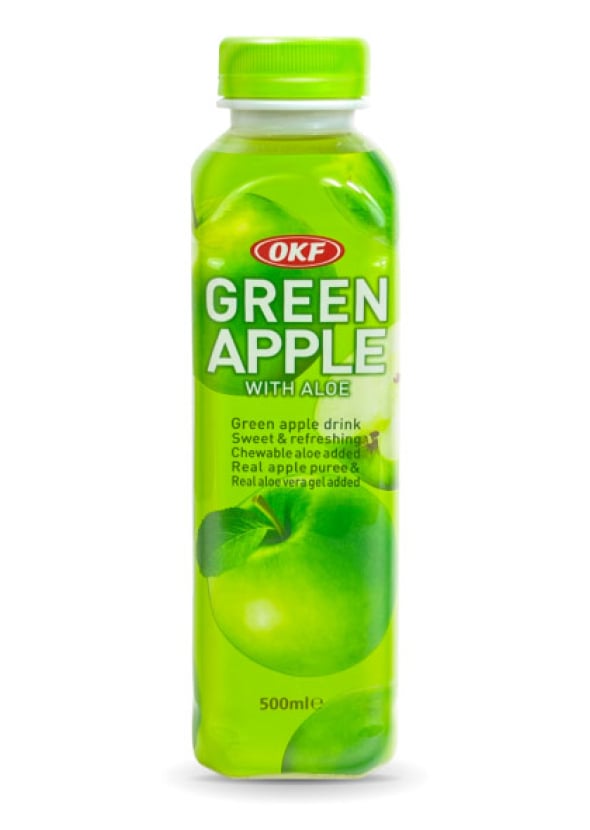[OKF] Green Apple with Aloe Sparkling สปาร์คกลิ้ง รสกรีนแอปเปิ้ล ผสมว่านหางจระเข้ 500ml.