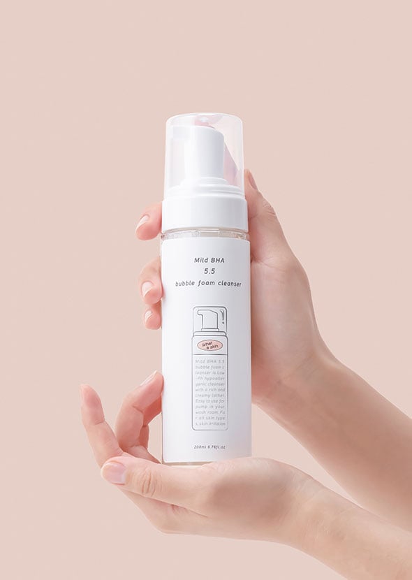 [WHATASKIN]  Mild BHA 5.5 Bubble Foam Cleanser 200ml.+ FREE GIFT