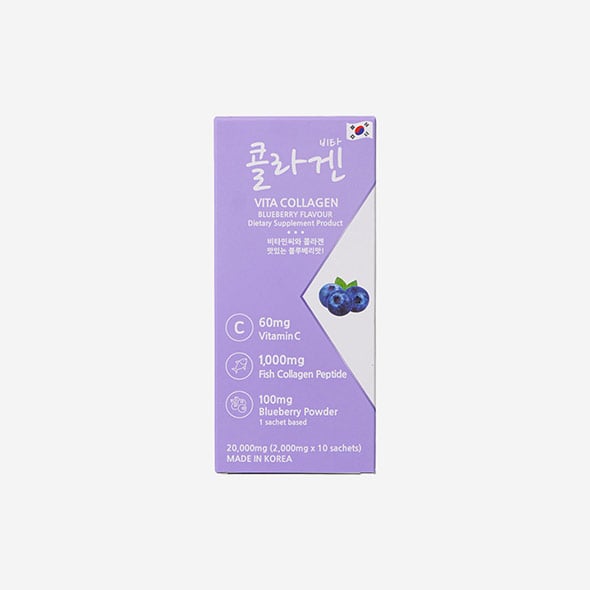 [MEMBERK] Vita Collagen Blueberry คอลลาเจนเปปไทด์จากปลา  1,000 mg  รสบลูเบอร์รี่   10  ซอง