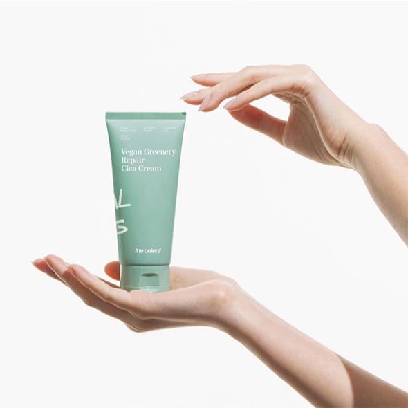  [THEONLEAF] Vegan Greenery Repair Cica Cream ครีมบำรุงผิว สูตร vegan เบา ซึมไว