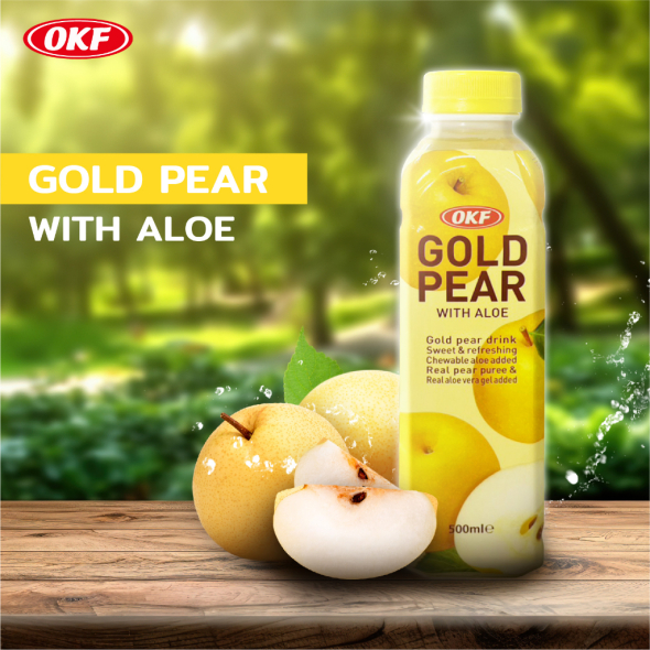 [OKF] Pear with Aloe Sparkling สปาร์คกลิ้ง รสแพร์ ผสมว่านหางจระเข้ 500ml.