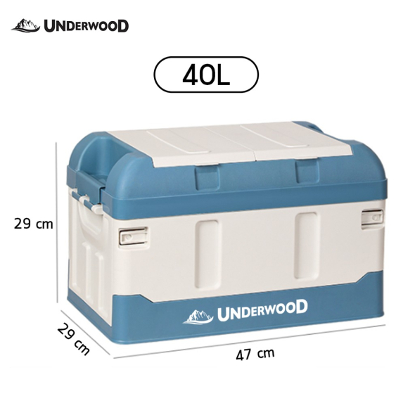 [UNDERWOOD CAMPING] กล่องเก็บของ กล่องเก็บของมีฝาปิด สี White Blue 