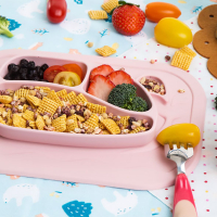 [FIRGI] Silicone Food Tray ถาดอาหารเด็ก จานดูด ซิลิโคน จานใส่อาหารสำหรับเด็กเล็ก 