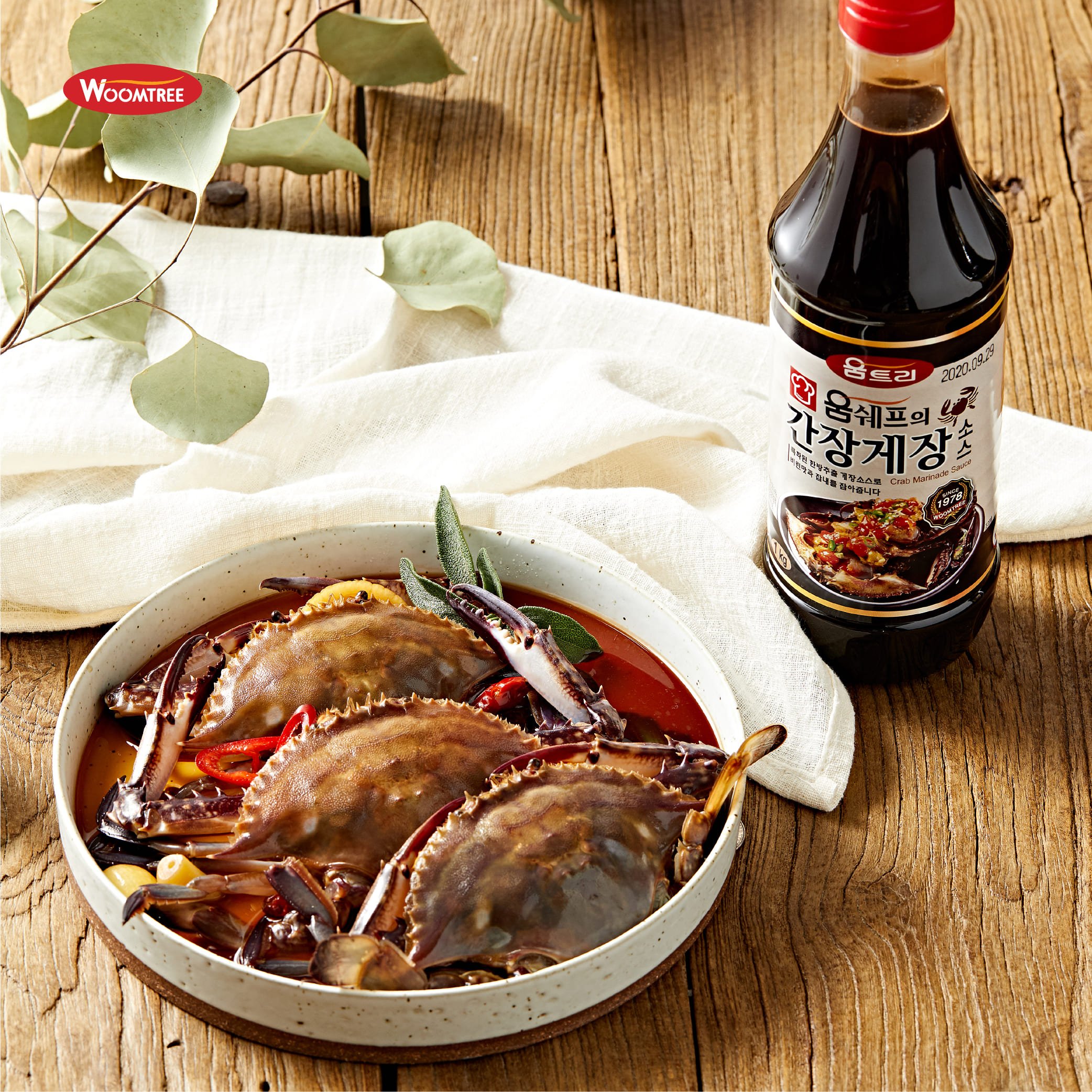 [WOOMTREE]  Crab Marinade Sauce ซอสหมักดองปูดองเกาหลี คันจังเคจัง  ตราวูมทรี 1Kg.