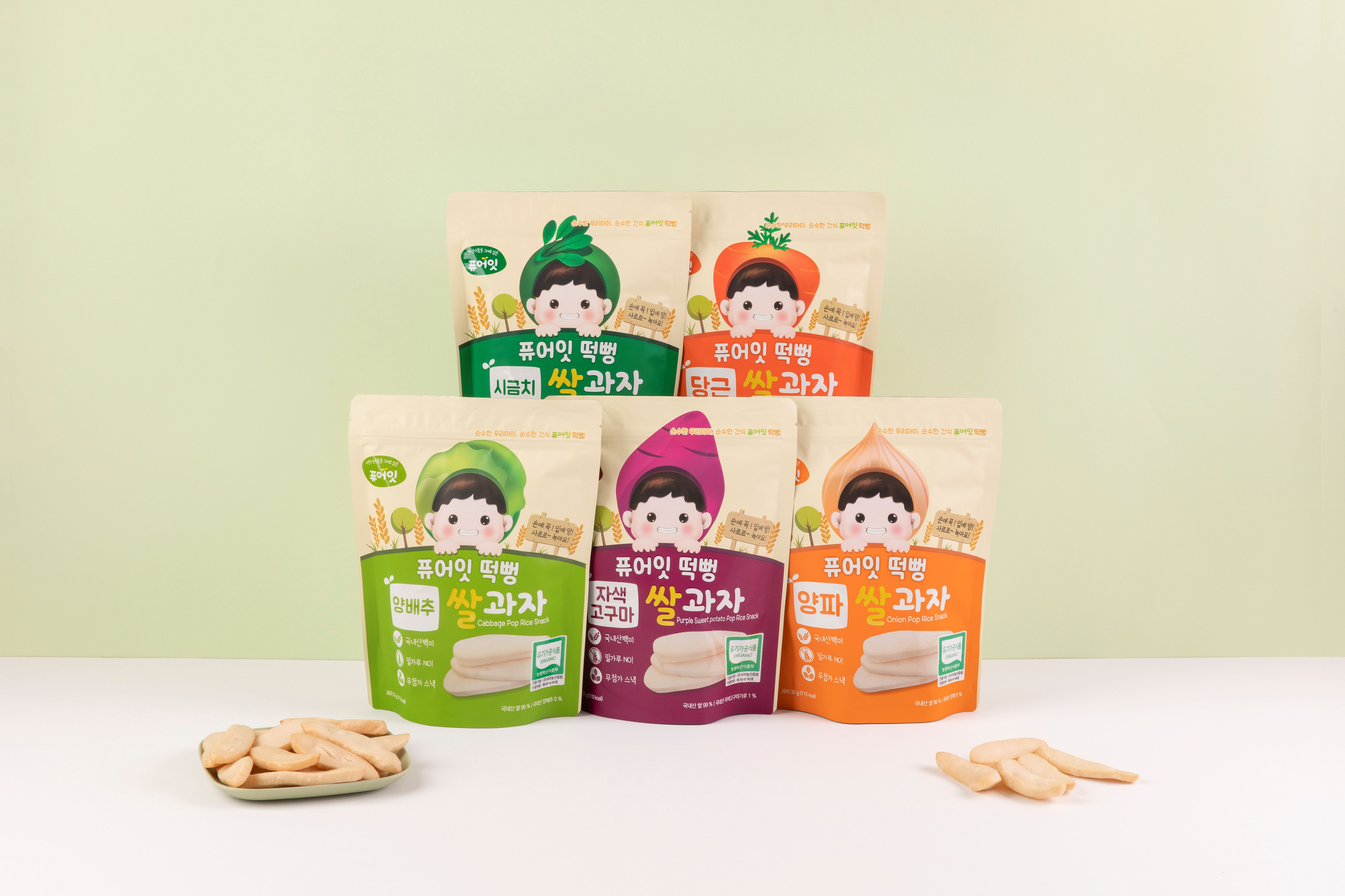 [PURE EAT]  ขนมข้าวพองออร์แกนิก (รสผักโขม) 30g.