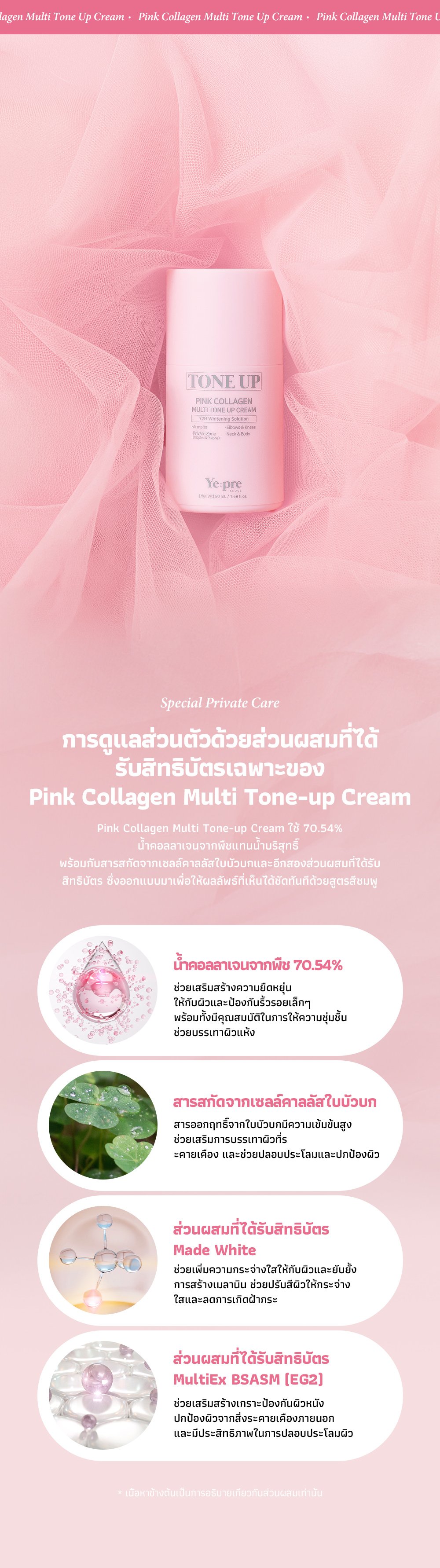 [YEPRE] พิงก์คอลลาเจน มัลติโทนอัพครีม